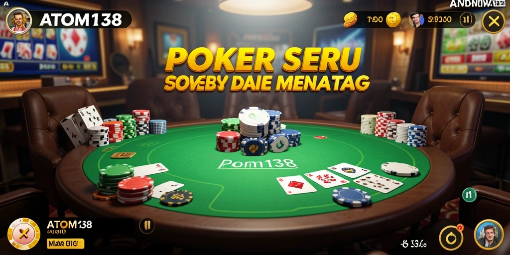 Tampilan gameplay seru dalam permainan Poker ATOM138.