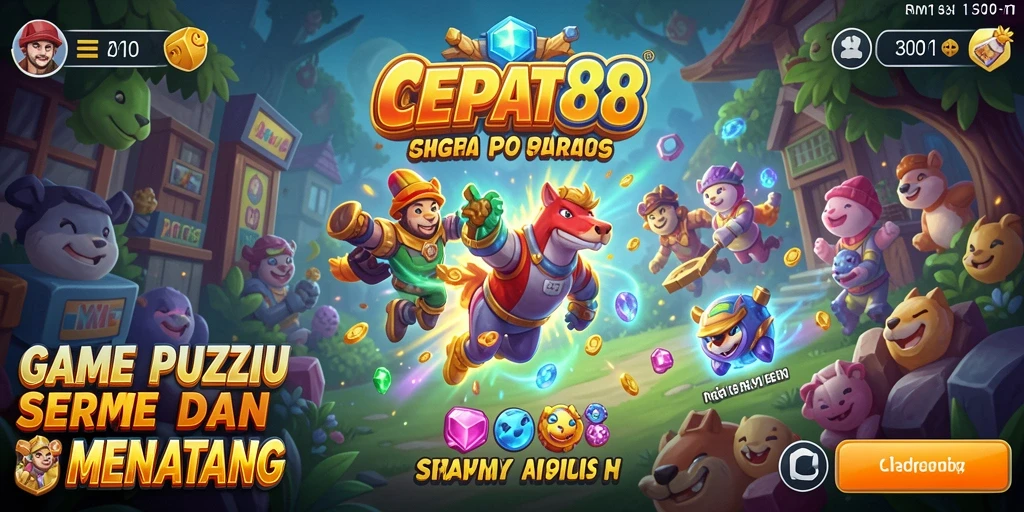 Tampilan gameplay Puzzle yang seru dan menantang di CEPAT88.