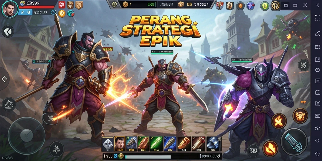 Tampilan gameplay CRS99 yang intens dan strategis.