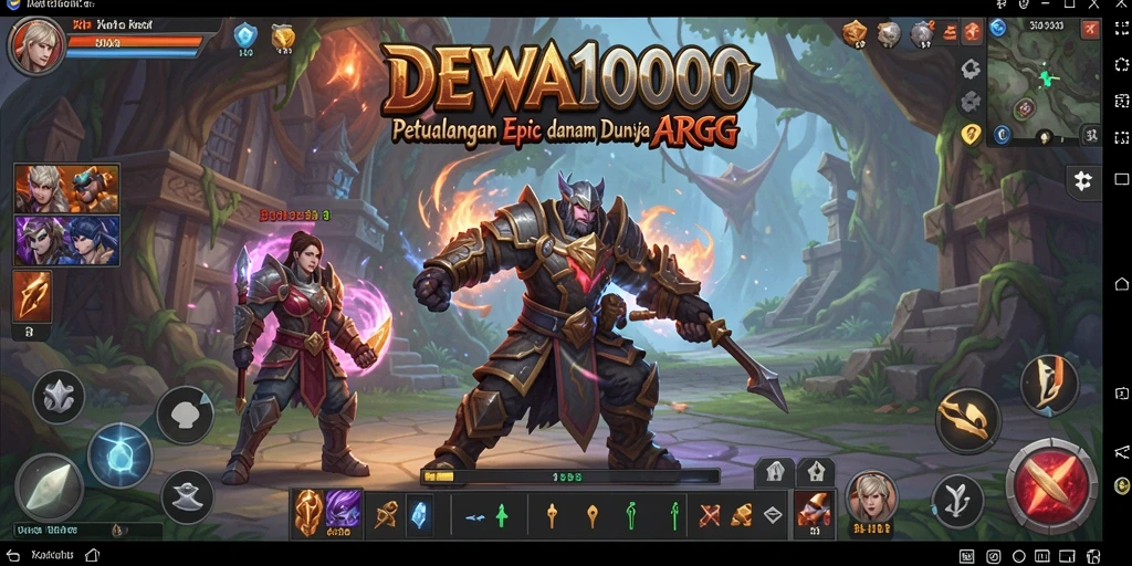Gameplay DEWA1000 yang menarik dengan aksi pertempuran seru.