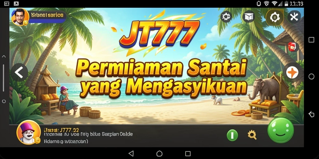Tampilan gameplay JT777 yang cerah dan penuh warna.