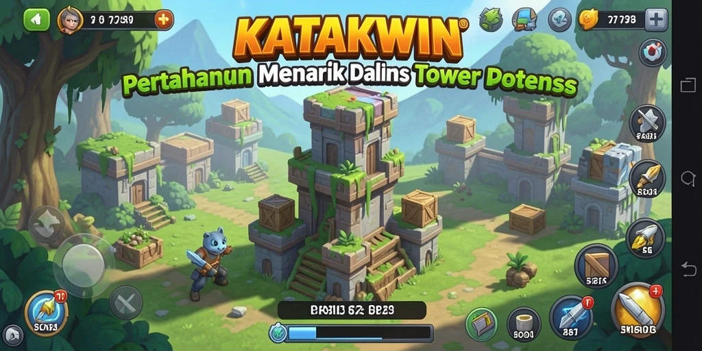 Gameplay KATAKWIN yang menegangkan dalam pertarungan Tower Defense.