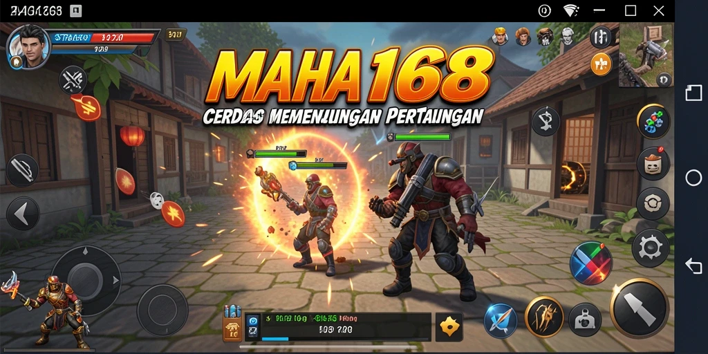 Screenshot gameplay MAHA168 yang menunjukkan pertempuran strategi mendebarkan.
