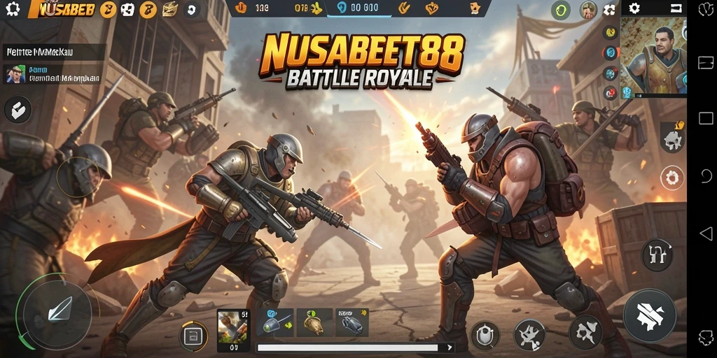 Screenshot menampilkan aksi mendebarkan permainan Battle Royale NUSABET88.