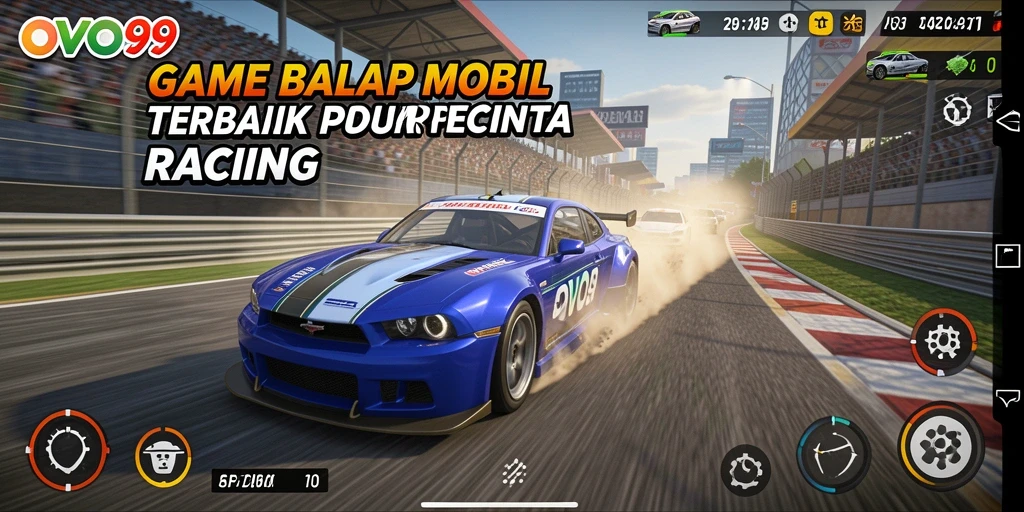 Gameplay balapan yang mendebarkan di OVO99 dengan mobil cepat dan trek menarik.