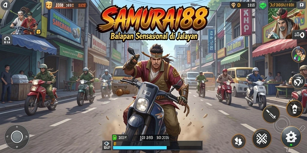 Tampilan balapan mendebarkan dalam SAMURAI88.