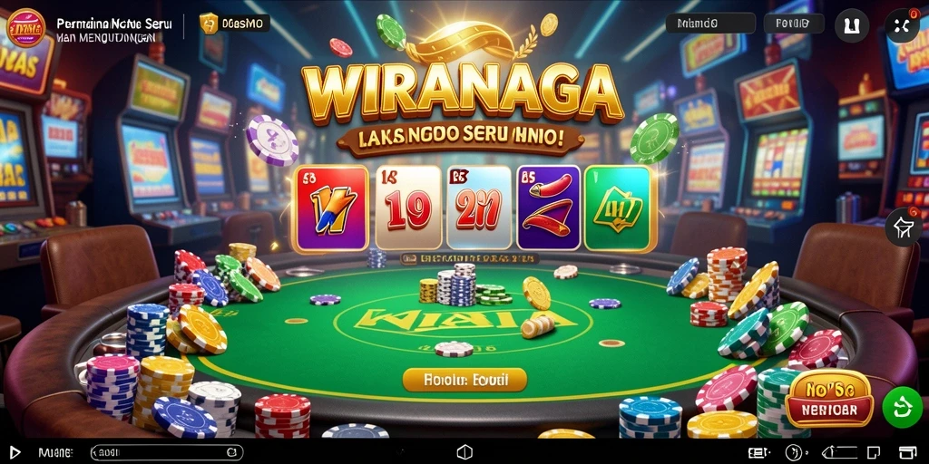 Tampilan gameplay WIRANAGA yang mendebarkan dalam suasana kasino.